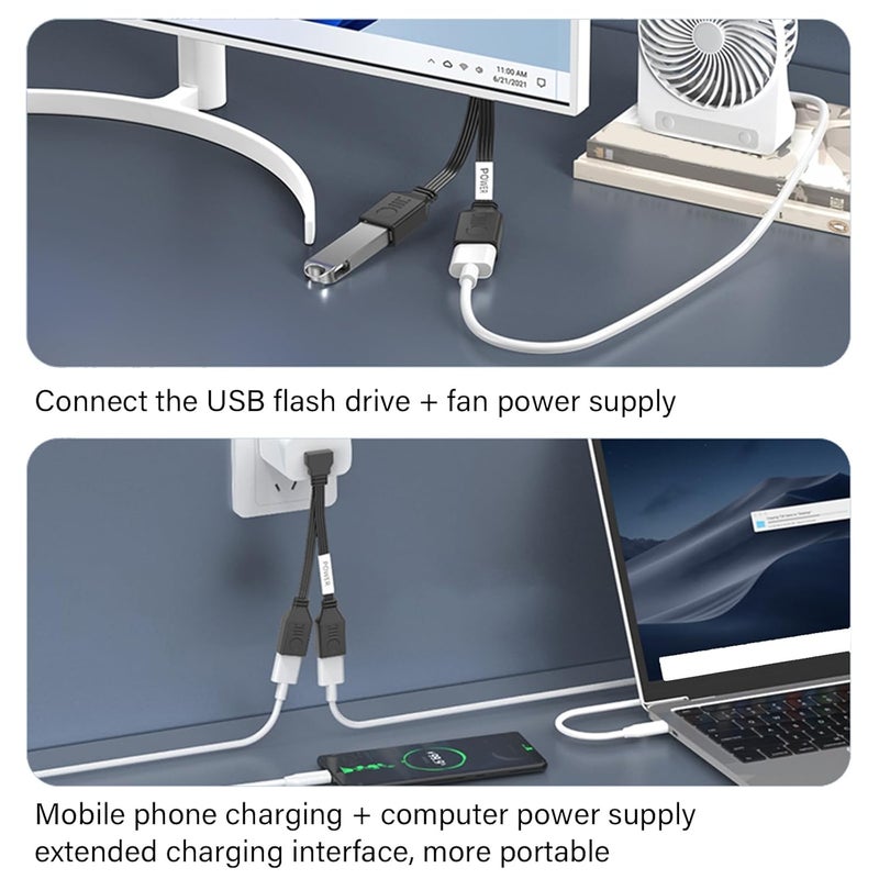 65W USB 2 0 Splitter Cable 1 Male To 2 Female 30cm Power Extension For Computer Car - Image 2